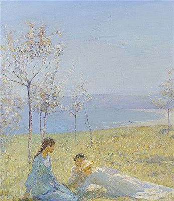 Girls on the headland above Runswick Bay