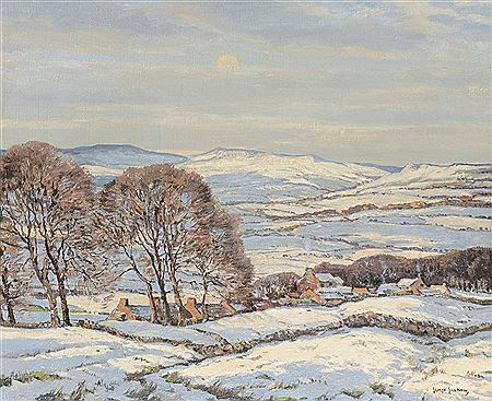 A Dales village in snow