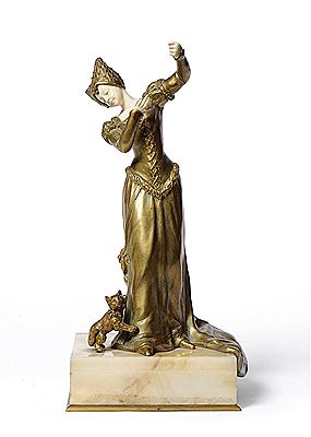 A Bronze and Ivory Figure