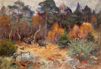 Älgar i höstlandskap by Lindorm Liljefors - Auction record, sale price, and art valuation. Compare with similar artists and explore comparable artworks.