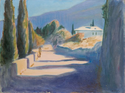 In a southern village by Andrei Dmitrievich Goncharov - Auction record, sale price, and art valuation. Compare with similar artists and explore comparable artworks.