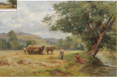 Hay Harvest on the Ryder, N. Wales