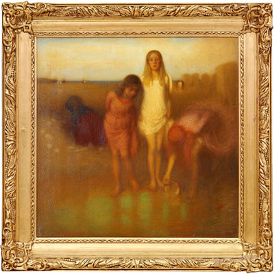 Tre flickor by William Shackleton - Auction record, sale price, and art valuation. Compare with similar artists and explore comparable artworks.
