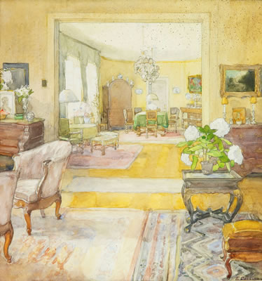 Interior from the apartment at Blasieholmskajen, Stockholm.