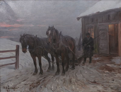 Hästar i vinterlandskap by Alexander Langlet - Auction record, sale price, and art valuation. Compare with similar artists and explore comparable artworks.