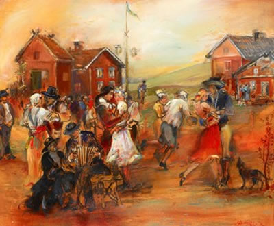 Midsommardans by Bo Ake Adamsson - Auction record, sale price, and art valuation. Compare with similar artists and explore comparable artworks.