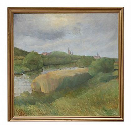 "Motiv från Fyrisån" by Martin Saflund - Auction record, sale price, and art valuation. Compare with similar artists and explore comparable artworks.