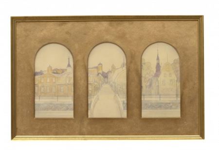 Triptyk med Uppsalamotiv by Ernst Nilsson - Auction record, sale price, and art valuation. Compare with similar artists and explore comparable artworks.