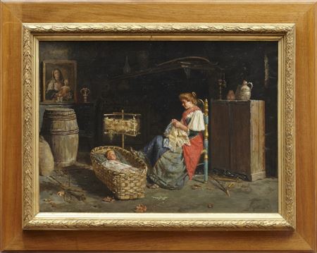 Sample artwork by Giulio Amodio (1868 - 1911), known for landscape and genre painting - View similar artists and auction records