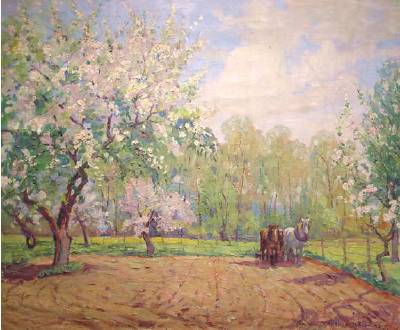 Horses Plowing the Garden