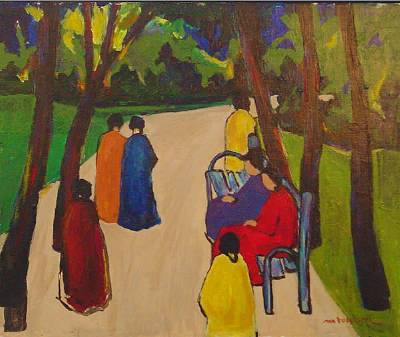 In the Park by Maxim Bugzester - Auction record, sale price, and art valuation. Compare with similar artists and explore comparable artworks.