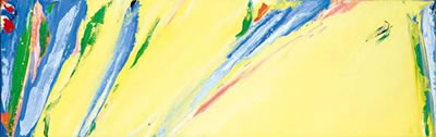 LONGUE JAUNE AUX RYTHMES DE CARRES BLEU-CLAIR