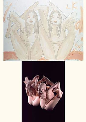 PINK TONGUE ", 2007; PINK LAOCOON KATE