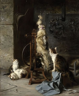LES CHATS ET LE ROUET