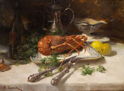 NATURE MORTE AU HOMARD by Charles Lacour - Auction record, sale price, and art valuation. Compare with similar artists and explore comparable artworks.