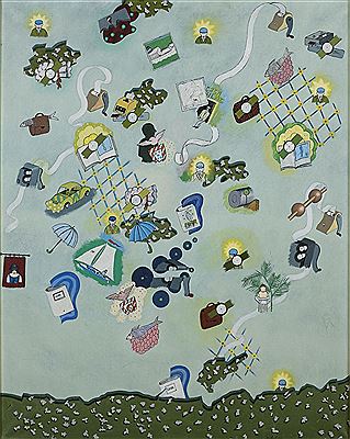 Sample artwork by René Bertholo (1935 - 2005), known for abstract and neofigurative painting - View similar artists and auction records
