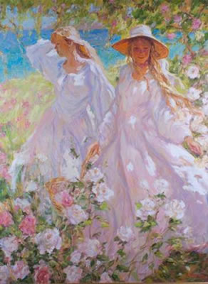 LES DEUX JEUNES FILLES DANS LE JARDIN by Boris Tchoubanov - Auction record, sale price, and art valuation. Compare with similar artists and explore comparable artworks.