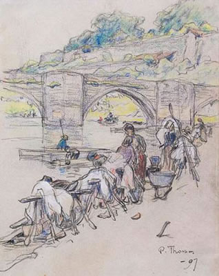 LES LAVANDIÈRES PRÈS DU PONT DE PIERRE