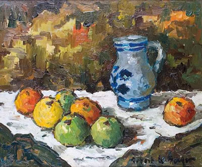 NATURE MORTE AUX POMMES ET AU PICHET