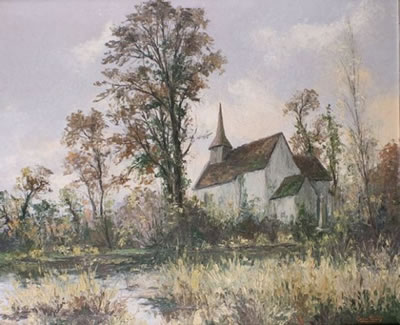 PETITE ÉGLISE À NOUZEROLLES by Gaston Thiery - Auction record, sale price, and art valuation. Compare with similar artists and explore comparable artworks.