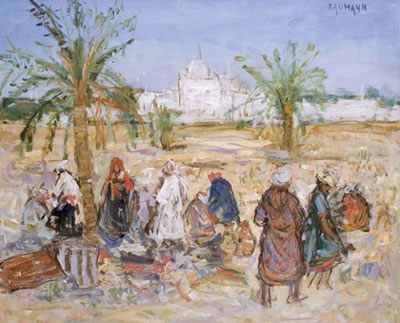 VILLAGE DANS LE DÉSERT by Joseph Raumann - Auction record, sale price, and art valuation. Compare with similar artists and explore comparable artworks.