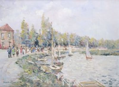 BATEAUX ET PROMENEURS EN BORD DE MARNE À NOGENT by Henri Stenn - Auction record, sale price, and art valuation. Compare with similar artists and explore comparable artworks.