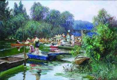 LA BAIGNADE SUR LA MARNE PRÈS DE LA VARENNE by Francois Richard de Montholon - Auction record, sale price, and art valuation. Compare with similar artists and explore comparable artworks.