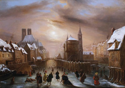 SCÈNE DE PATINAGE À PARIS