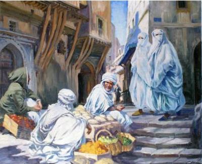 Dans la casbah d'Alger by Adolphe Auguste Edouard Cossard - Auction record, sale price, and art valuation. Compare with similar artists and explore comparable artworks.