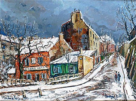 MONTMARTRE, LE LAPIN AGILE SOUS LA NEIGE
