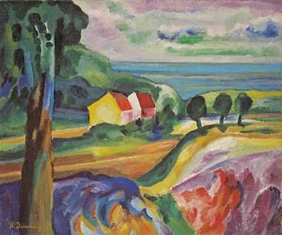 LANDSCHAFT (HÄUSER MIT ROTEN DÄCHERN) by Harry Deierling - Auction record, sale price, and art valuation. Compare with similar artists and explore comparable artworks.