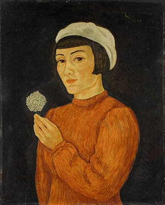 FRAU MIT BASKENMÜTZE