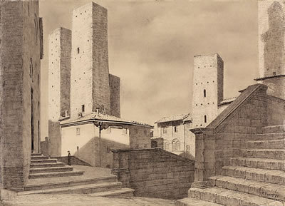 SAN GIMIGNANO V MIT MONCH by Peter Foerster - Auction record, sale price, and art valuation. Compare with similar artists and explore comparable artworks.