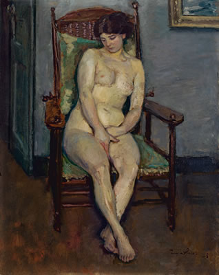 „SITZENDER WEIBLICHER AKT"