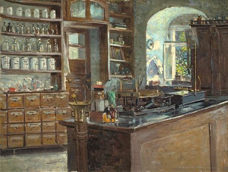 „Apotheke in Lauenstein" by Robert Hermann Sterl - Auction record, sale price, and art valuation. Compare with similar artists and explore comparable artworks.