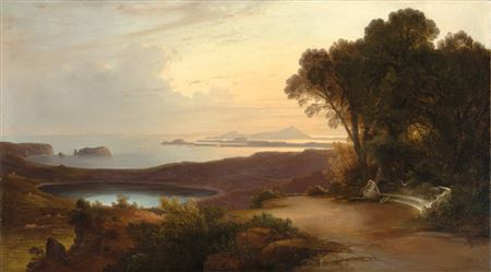 Der Lago d'Agnano mit der Aussicht nach Ischia