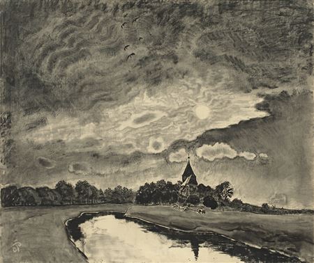 Sonne, Kirche, Fluß by Otto Pankok - Auction record, sale price, and art valuation. Compare with similar artists and explore comparable artworks.