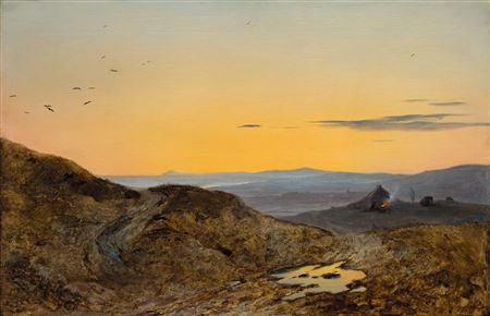 "Schottische Landschaft im Abendleuchten"