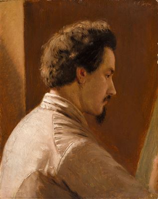Portrait of a painter in profile (self portrait?)