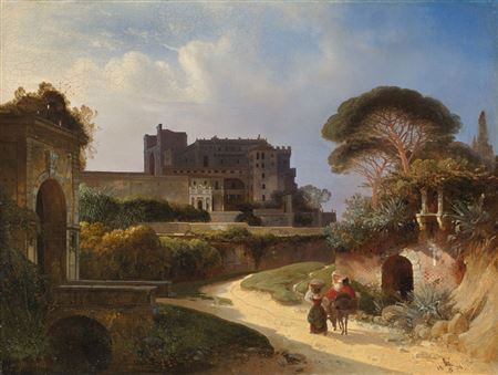 View of the Porta Angelica and the Vatican by August Wilhelm Schirmer - Auction record, sale price, and art valuation. Compare with similar artists and explore comparable artworks.