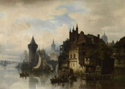 View of a belgian harbour by Hermann Meyerheim - Auction record, sale price, and art valuation. Compare with similar artists and explore comparable artworks.