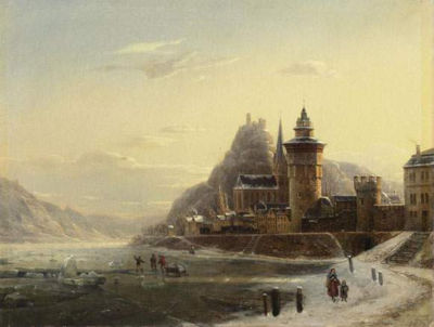 Winterday by the Rhine near Oberwesel