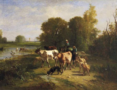 Evening cattle drive