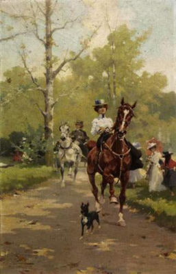 Riding out in the park in springtime