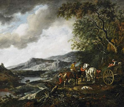 Sample artwork by Franz Kobell (1749 - 1822), known for landscape with figures and monument painting, etching, drawing - View similar artists and auction records