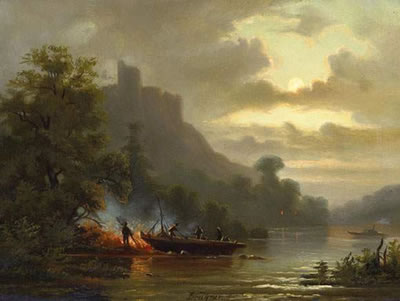 River landscape in the moonlight by Colestin Brugner - Auction record, sale price, and art valuation. Compare with similar artists and explore comparable artworks.