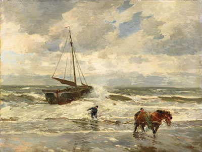 Fisherman in the breakers