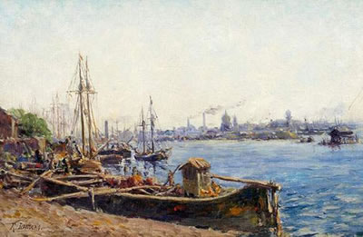 St. Petersburg. On the banks of the Newa anchoring ships with the cityscape in the background by Remy E Landeau - Auction record, sale price, and art valuation. Compare with similar artists and explore comparable artworks.
