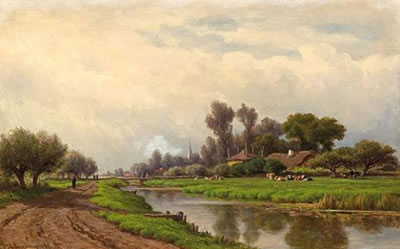 Dutch canal landscape
