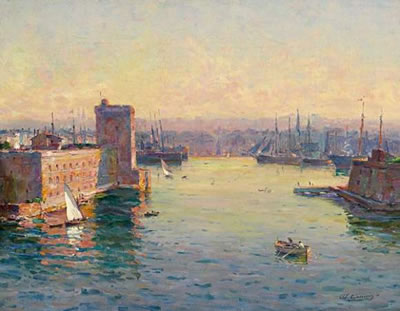 Sample artwork by Adolphe-Louis Gaussen (1871 - 1954), known for landscape, coastal view and seascape painting, war artist - View similar artists and auction records